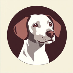 Fototapeta premium Brittany Dog with a Modern Pale Logo Design Showcasing the Unique Features and Playful Nature of This Beloved Breed in a Stylish and Contemporary Setting