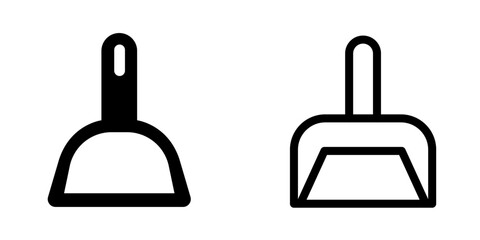 Modern Dustpan Icon Design Symbol Set
