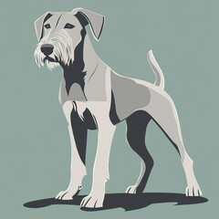 Fototapeta premium Irish Wolfhound Dog Logo Design Modern Style with Pale Color Palette Featuring a Large and Bold Representation of the Majestic Breed for Branding and Marketing Purposes