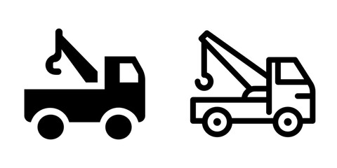 Modern Tow Truck Icon Design Symbol Set