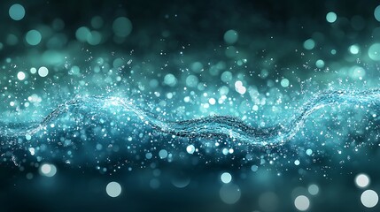 Teal digital waves bokeh