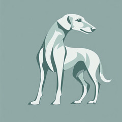 Obraz premium Scottish Deerhound Dog Logo Design Modern Pale Aesthetic Featuring a Majestic Canine Silhouette with Clean Lines and Contemporary Style for Branding and Visual Identity