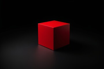 arafed red cube on a black background with a black background
