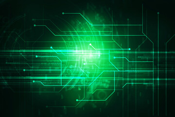 2d illustration Abstract futuristic electronic circuit technology background