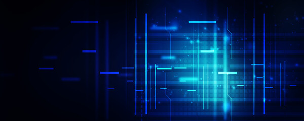 2d illustration Abstract futuristic electronic circuit technology background