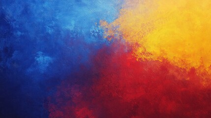 Fototapeta premium Abstract Colorful Canvas: A Symphony of Blue, Red, and Yellow Hues