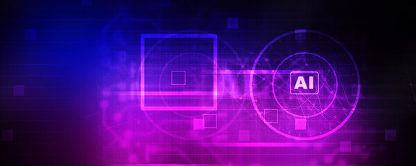 2d illustration Artificial Intelligence (AI) concept
