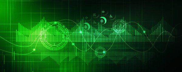 2d illustration Stock market online business concept. business Graph 