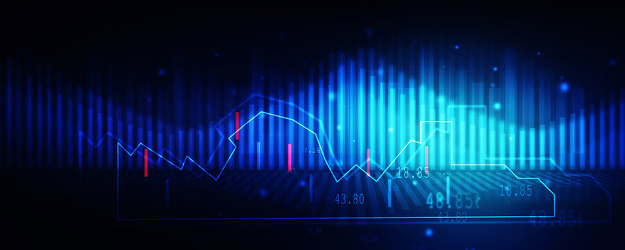 2d illustration Stock market online business concept. business Graph 