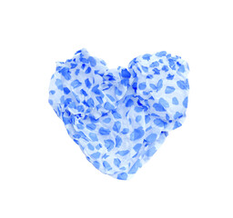 crumpled paper in the form of a heart