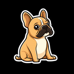 Fototapeta premium Adorable French Bulldog Dog Sitting Upright With One Ear Perked Up Showcasing Its Playful Personality and Unique Expression in a Bright and Cheerful Setting
