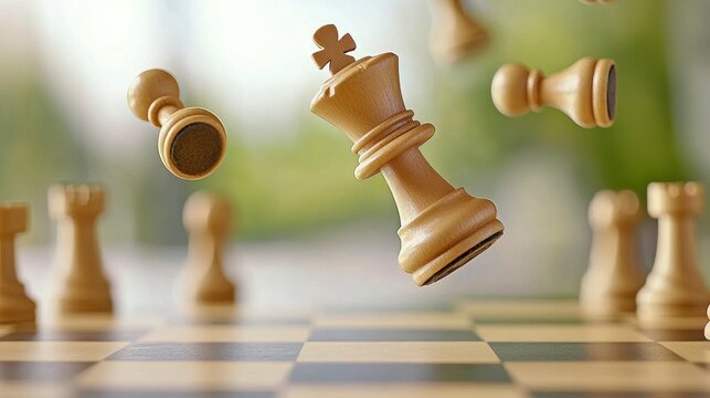 Strategy, game, and intellectual challenge are all captured in this compelling chess board image, where pieces move with purpose and precision Reflecting tactics, competition, and the pursuit of