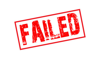 Red 'Failed' Rubber Stamp Seal Illustration. Failed rubber stamp. Red failed rubber stamp seal illustration
