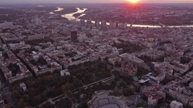 High angle view of Belgrade, capital of Serbia.	
