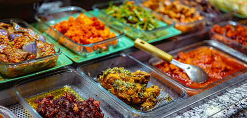 Traditional Asian food sold in a singapore restaurant
