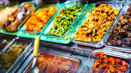 Traditional Asian food sold in a singapore restaurant