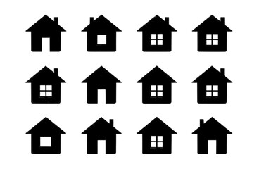 Fototapeta premium Set of Houses Icons or symbols Vector fully editable file