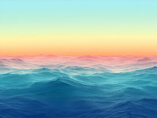 Pastel Ocean Waves 3D Illustration