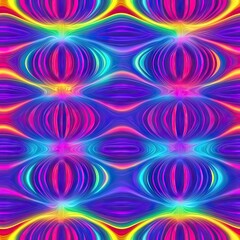 Obraz premium Vibrant Neon Ripple Seamless Pattern Perfect for Trendy Designs