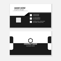 white with black minimal business card design template