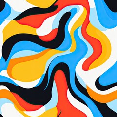 Obraz premium Vibrant Ripples Bold Contrasting Colors Seamless Pattern Design for Textile Fashion and Web