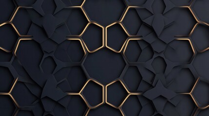 Abstract Pattern with Gold Accents on Dark Textured Surface