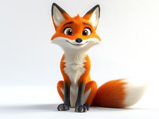 Obraz premium Playful fox character studio setting digital art bright background