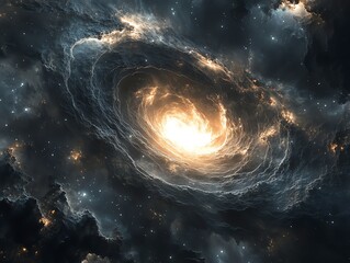 Obraz premium Whirlpool Nebula with Glowing Center and Swirling Clouds of Gas