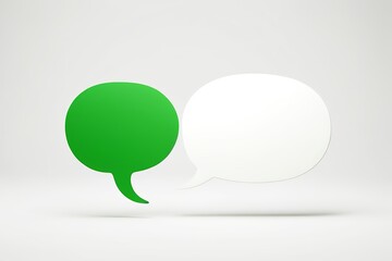 there are two speech bubbles with different colors on them