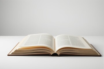 there is a open book on a table with a white background