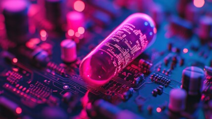 Futuristic Smart Capsule Embedded with Sensors on Circuit Board