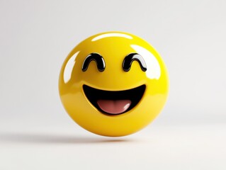 Fototapeta premium happy emoji on white background