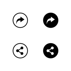 Share icon set. Link icon. Forward. Share icon.