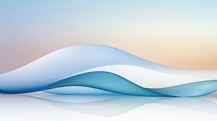 A digital illustration of abstract wave patterns in blue and white.