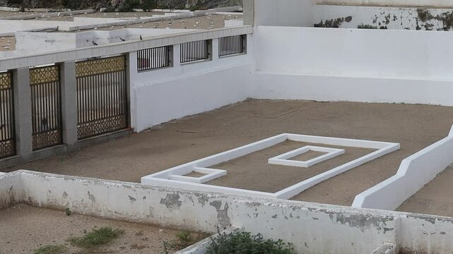 Khadijah Grave in Jannat al-Mualla Cemetery. Khadijah is wife of Prophet Muhammad. Mecca, Saudi Arabia.