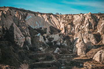 Ancient Rock Formations in Goreme Open Air Museum. Cappadocia, Nevsehir, Turkey