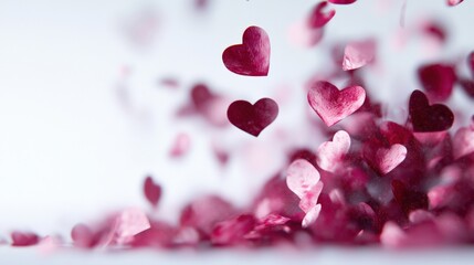 Falling Heart Confetti Background