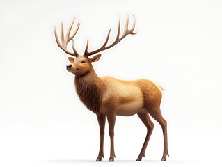 Fototapeta premium Majestic deer stands proudly in nature wildlife photography serene setting