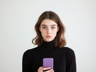 Young Woman Holding a Cellphone