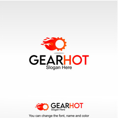 Gear Hot Logo Template Design Vector