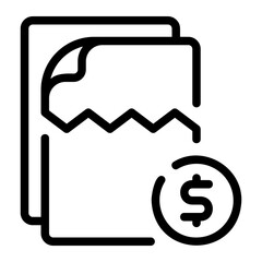 broken contract line icon