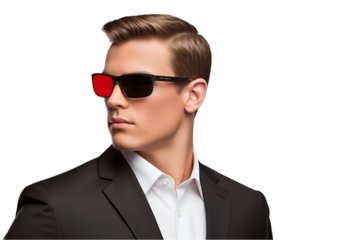 Man with Funny Sunglasses Isolated on Transparent Background
