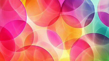 Vibrant Geometric Pattern View with Overlapping with Neon