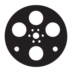 Film Reel Vector Graphic Design with Five Large Circular Holes