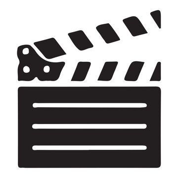 recommend clip art: Movie Clapperboard Vector Silhouette Classic Film Production Tool