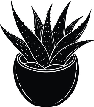 recommend clip art:  Potted Aloe Vera Silhouette