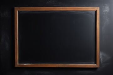arafed wooden frame with a blackboard on a black wall