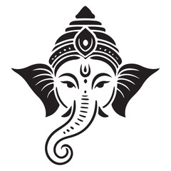 Lord Ganesha Silhouette Vector Art Auspicious Symbol of Hindu Beginnings