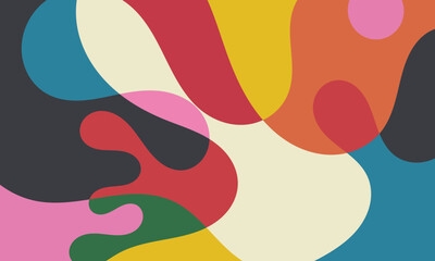 Flat Colorful Abstract Natural Shapes Combination