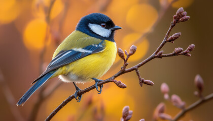 Obraz premium vibrant bird perched on branch, showcasing its colorful plumage